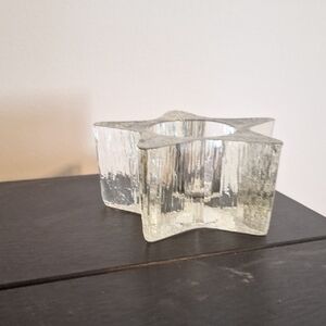 Avon Star-Shaped Glass Candle Holder - Clear
